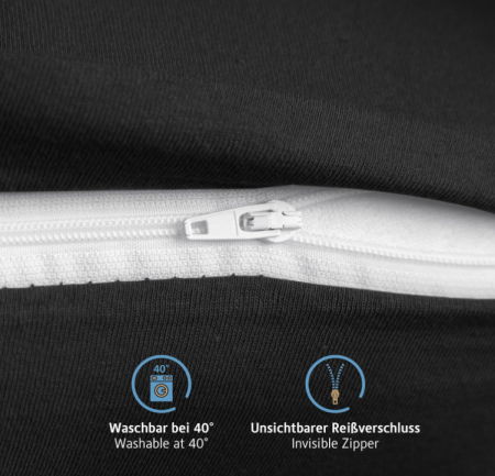 Set 2 Fete de pernă Komfortec 100% bumbac 60 x 70 cm, Negru [5]