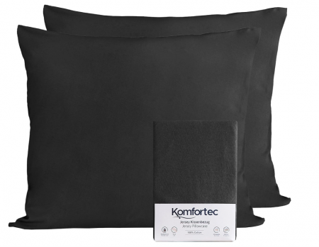 Set 2 Fete de pernă Komfortec 100% bumbac 60 x 70 cm, Negru [2]