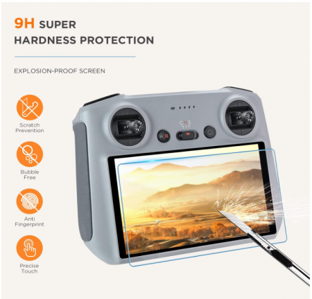 Set 2 Folii de Protectie ecran din sticla securizata CYNOVA pentru Controller Drona DJI Mini 3 Pro [2]