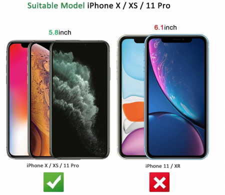 Set 2 folii de protecție NEW'C pentru ecran din sticlă securizată pentru iPhone 11 Pro, iPhone X, iPhone XS [4]