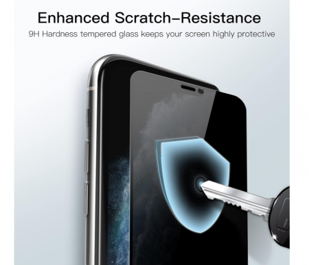 Set 2 folii protectie sticla securizata JETech Anti-Spy pentru iPhone 11 Pro/X/XS de 5.8 inch (14.7 cm) [5]