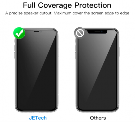 Set 2 folii protectie sticla securizata JETech Anti-Spy pentru iPhone 11 Pro/X/XS de 5.8 inch (14.7 cm) [4]