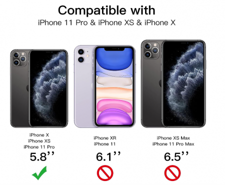 Set 2 folii protectie sticla securizata JETech Anti-Spy pentru iPhone 11 Pro/X/XS de 5.8 inch (14.7 cm) [3]