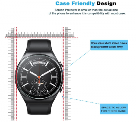 Set 2 folii protectie sticla securizata Natbok pentru Xiaomi Watch S1 [4]