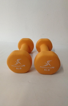 Set 2 gantere din neopren 6lb (2.7kg) ProsourceFit, galben [1]