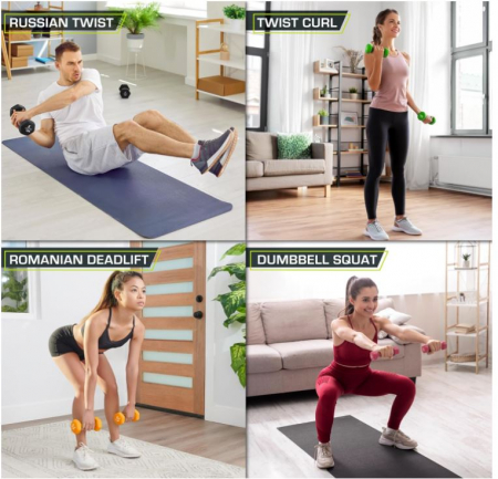 Set 2 gantere din neopren 6lb (2.7kg) ProsourceFit, galben [7]