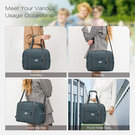 Set 2 genti de calatorie pliabile SPAHER, negru, 40x30x20 cm [3]