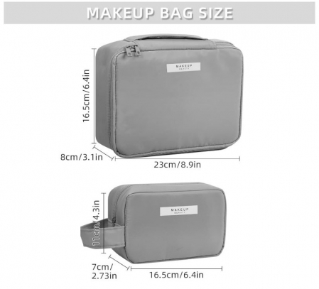 Set 2 genți de machiaj pentru călătorii MAKEUP BEAUTY, gri [4]