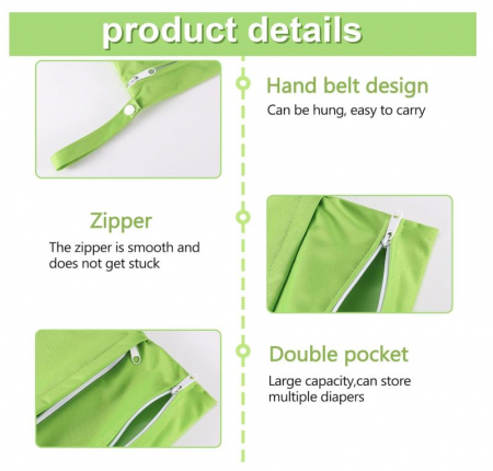 Set 2 genți de pânză impermeabile Fingertoys, albastru și verde [1]