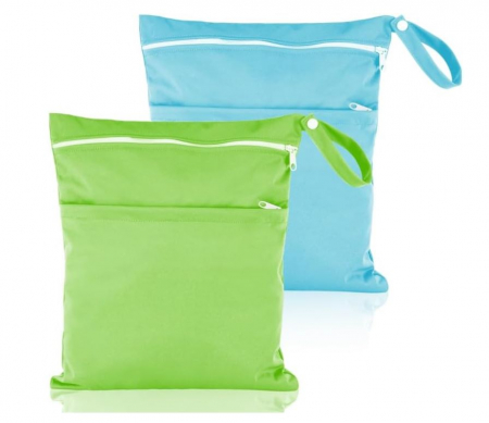 Maternitate - Set 2 genți de pânză impermeabile Fingertoys, albastru și verde