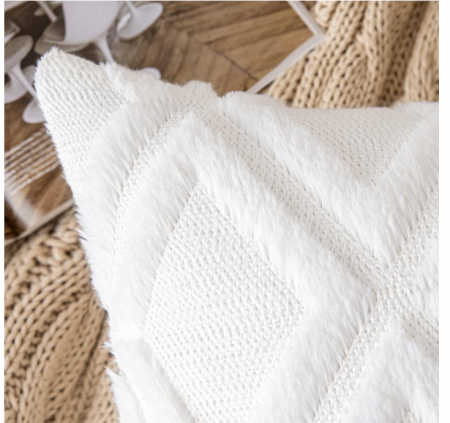 Set 2 Huse de Perna MIULEE, 45 x 45 cm, Alb [2]