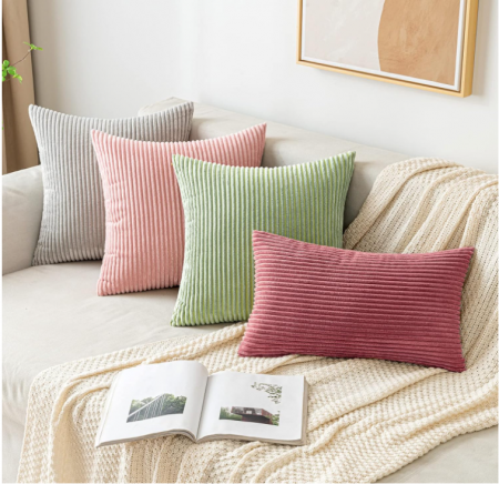 Set 2 Huse de pernă pentru canapea EMEMA 40x40cm, roz [4]