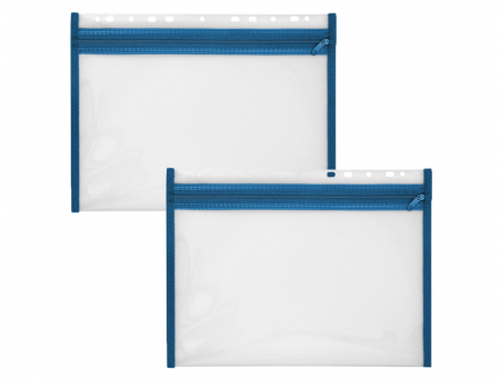 Birotica & Papetarie - Set 2 Huse pentru documente cu fermoar VELOFLEX A435405, A4, albastru
