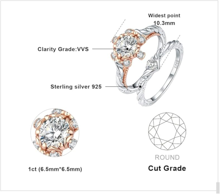 Set 2 inele de logodna pentru femei JewelryPalace [7]