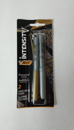 Set 2 markere permanente BIC, auriu și argintiu [1]