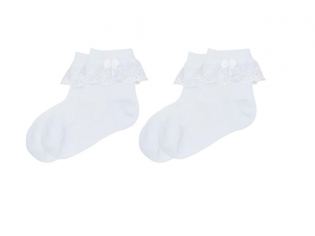 Set 2 perechi sosete cu volanase pentru fete Snegyu, alb, 3-5 aniSet 2 perechi sosete cu volanase pentru fete Snegyu, alb, 3-5 ani [3]