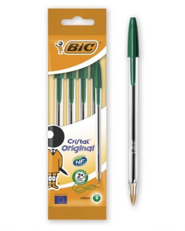 Gaming, Carti & Birotica - Set 2 pixuri BIC Cristal Mediu, verde