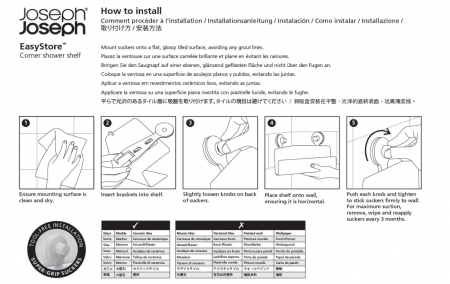 Set 2 rafturi pentru baie Joseph Joseph, Suport de colț pentru cabina duș, alb [4]