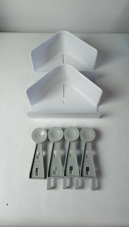 Set 2 rafturi pentru baie Joseph Joseph, Suport de colț pentru cabina duș, alb [1]