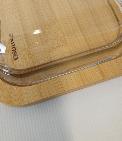 Set 2 Recipiente depozitare alimente pentru frigider Exitoso, din lemn si sticlă [2]