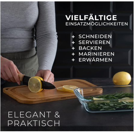 Set 2 Recipiente depozitare alimente pentru frigider Exitoso, din lemn si sticlă [6]