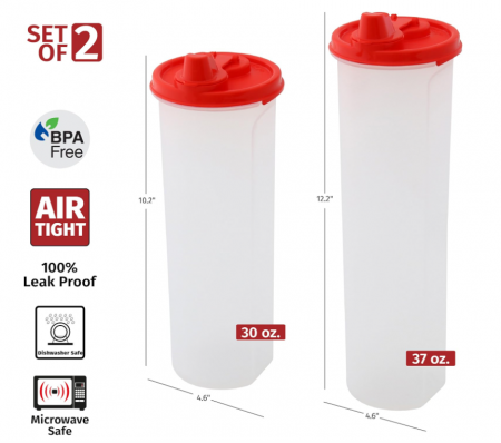 Set 2 Recipiente pentru ulei și oțet SIGNORA WARE, oliviera si otetiera din plastic, 900 și 1100 ml [2]