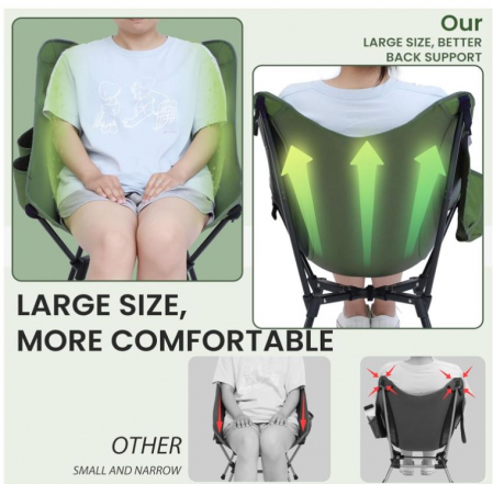 Set 2 scaune de camping pliabile Sportneer, 150 kg, verde [4]