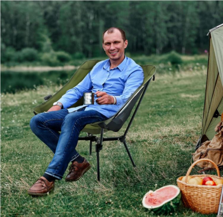 Set 2 scaune de camping pliabile Sportneer, 150 kg, verde [2]