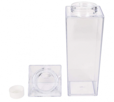 Set 2 sticle de apa transparente Metagio, in forma de cutie de lapte, din plastic, 500 ml [5]