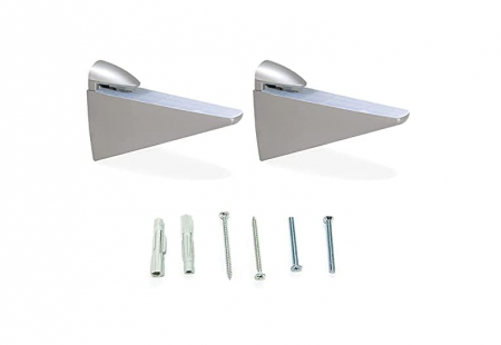 Set 2 suporturi pentru raft, 8-40mm Emuca Halcon, 4009225, finisaj aluminiu vopsit [1]