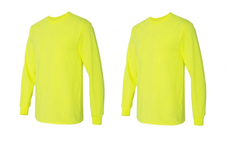 TOATE PRODUSELE - Set 2 tricouri cu maneca lunga Gildan, bumbac, verde neon, XL