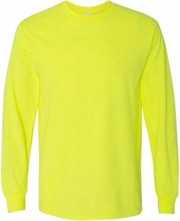 Set 2 tricouri cu maneca lunga Gildan, bumbac, verde neon, XL [1]