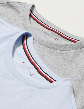 Set 2 tricouri cu maneca scurta pentru baieti Tommy Hilfiger, alb/gri, 12-14 ani, 152-164 cm [3]