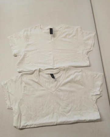 Set 2 tricouri cu maneca scurta pentru femei Gildan, alb, L [3]