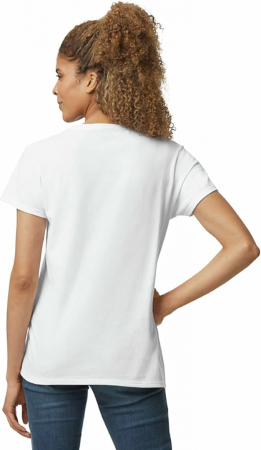 Set 2 tricouri cu maneca scurta pentru femei Gildan, alb, L [5]