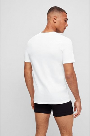 Set 2 tricouri cu maneca scurta pentru barbati Hugo Boss, negru + alb, marime L [3]