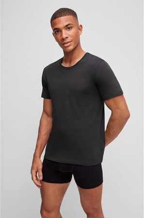 Set 2 tricouri cu maneca scurta pentru barbati Hugo Boss, negru + alb, marime L [4]