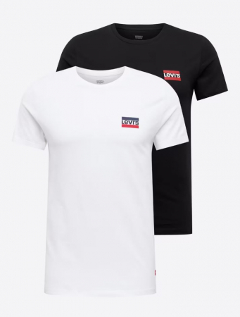 TOATE PRODUSELE - Set 2 tricouri cu maneca scurta pentru barbati Levi's 2-Pack Crewneck Graphic Tee, alb+negru