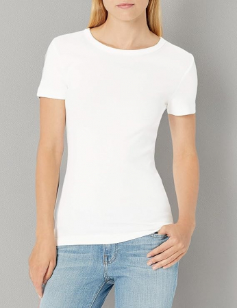 Set 2 tricouri cu maneca scurta pentru femei Amazon Essentials, alb, L [5]