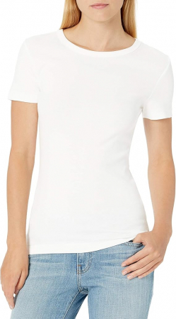 Set 2 tricouri cu maneca scurta pentru femei Amazon Essentials, alb, L [1]