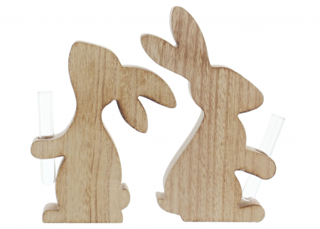 TOATE PRODUSELE - Set 2 Vaze in forma de iepure, lemn
