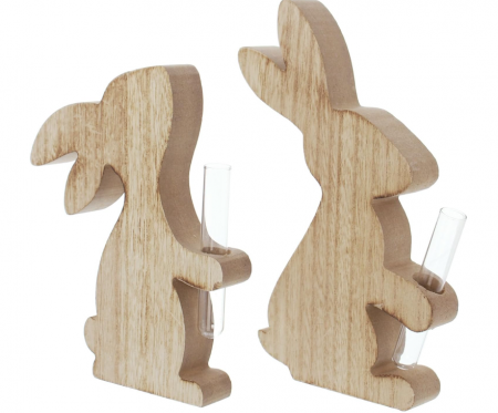 Set 2 Vaze in forma de iepure, lemn [3]