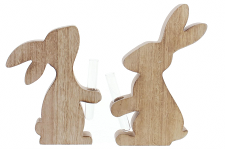 Set 2 Vaze in forma de iepure, lemn [2]