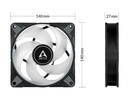 Set 2 ventilatoare Arctic pentru PC, P14 PWM A-RGB, negru [5]