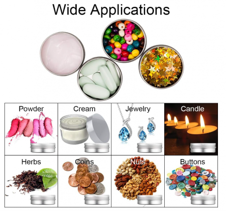 Set 20 Recipiente cosmetice de tip cutie din aluminiu pentru creme, lotiuni sau geluri 20 ml, argintiu [5]