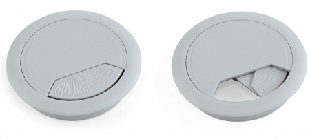 Set 20 suporti trecere cabluri Emuca 3196315, garnituri pentru masa/birou/blat, diametru 60mm, alb [3]