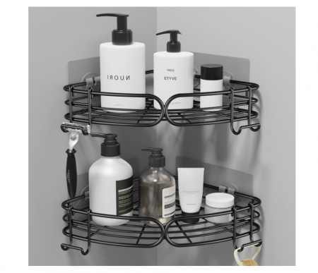 Suporturi si accesorii baie - Set 2x Raft de dus, etajera de colt pentru baie