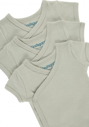 Set 3 body-uri pentru bebelusi Kindsgard, cu maneca scurta, 100% bumbac organic, marime 50 [1]