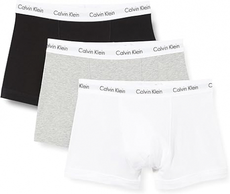 Set 3 boxeri pentru barbati Calvin Klein Trunk 3pk 0000U2662G, negru/alb/gri, L [0]