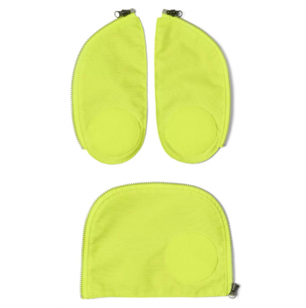 Genti si accesorii barbati - Set 3 buzunare Ergobag fluorescente, accesorii de siguranta pentru ghiozdan
